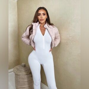 Pink Cropped Puffer jacket